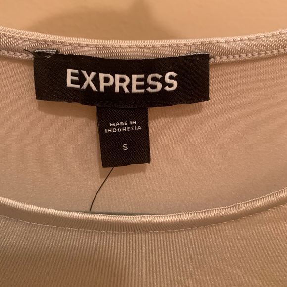 NWT Express Sleeveless Draped Front Side Ruched Top, Taupe Beige Tan Size S - Picture 6 of 7